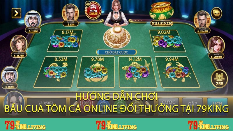 Hướng dẫn chơi Bầu Cua Tôm Cá Online đổi thưởng tại 79KING